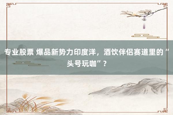 专业股票 爆品新势力印度洋，酒饮伴侣赛道里的“头号玩咖”？