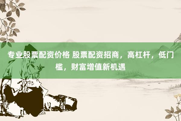 专业股票配资价格 股票配资招商，高杠杆，低门槛，财富增值新机遇