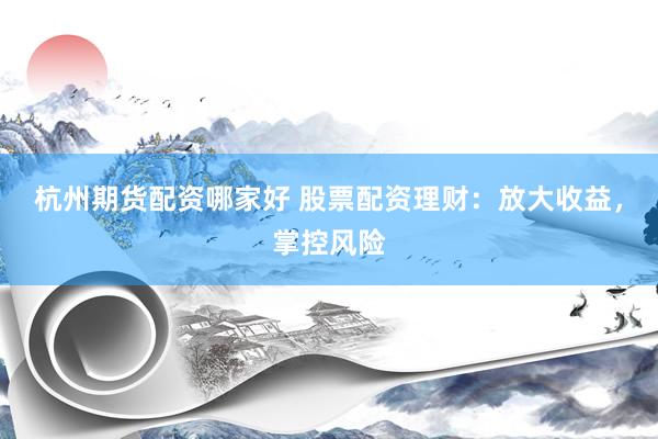 杭州期货配资哪家好 股票配资理财：放大收益，掌控风险