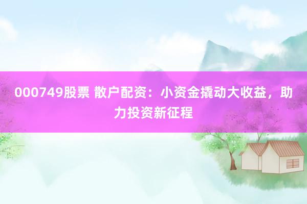 000749股票 散户配资：小资金撬动大收益，助力投资新征程