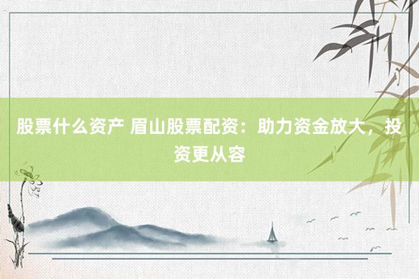 股票什么资产 眉山股票配资：助力资金放大，投资更从容